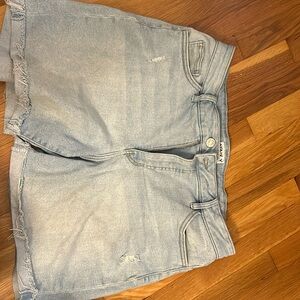 Women's Plus Size High-Rise Bermuda Jean Shorts - Ava & Viv™ Light Blue 14W